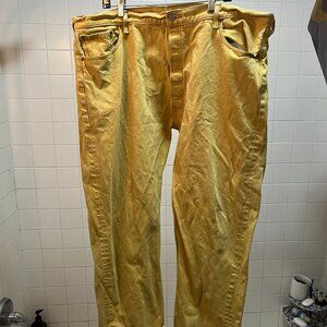 Levi’s 501 CT Men's Jeans Size 46X30 Mustard‎ Yellow Button- Fly Denim RARE B&T